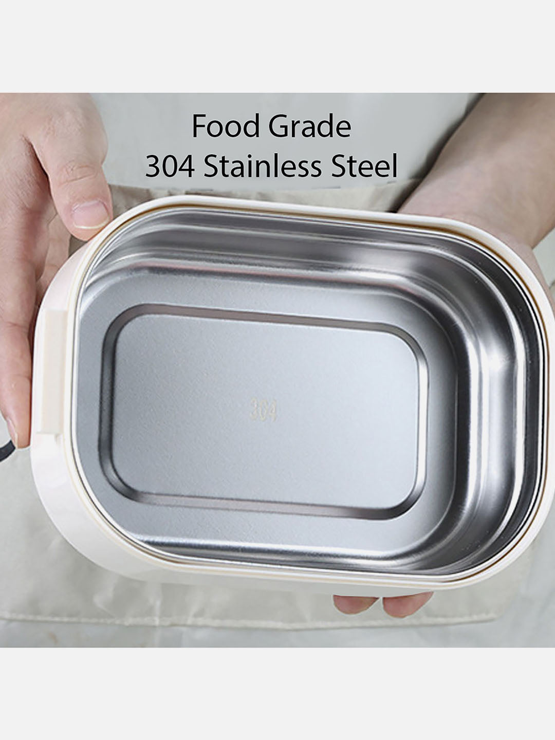 Little Surprise Box Cream DIY sticker Compact Stainless Steel Lunch /Tiffin Box for Kids.