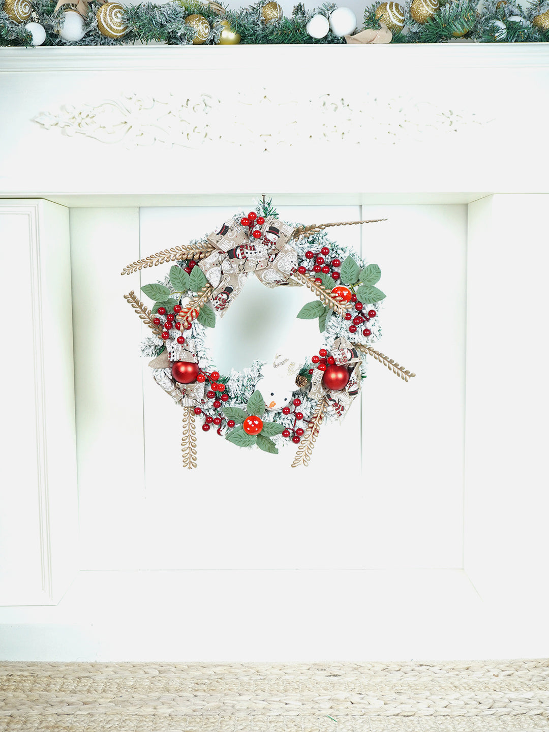 Little Surprise Box Bushy Frosty Christmas wreath & Christmas Décor