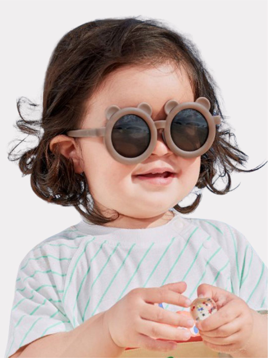 Little Surprise Box , 2d Ear Frame Anti Ultraviolet Unisex Sunglasses for Toddlers with Satin Storage Pouch