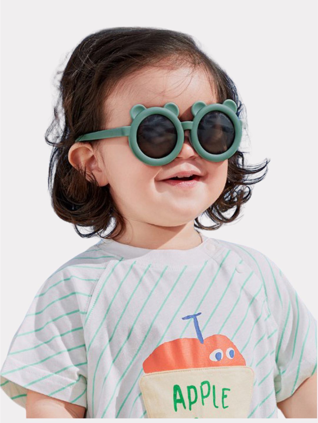 Little Surprise Box , 2d Ear Frame Anti Ultraviolet Unisex Sunglasses for Toddlers with Satin Storage Pouch