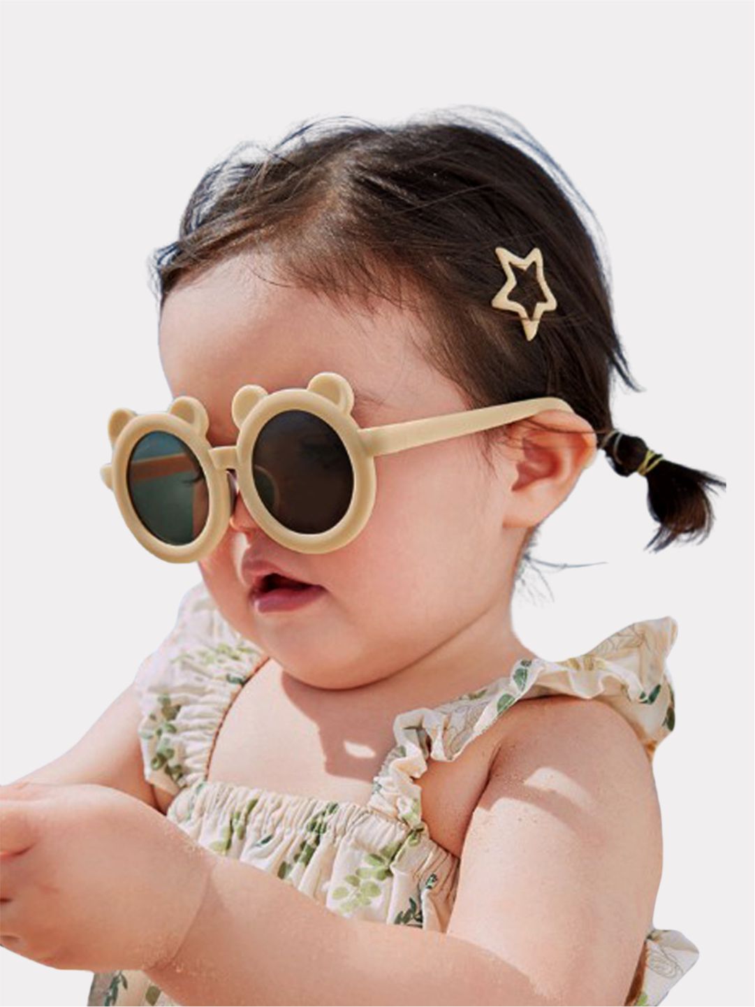 Little Surprise Box , 2d Ear Frame Anti Ultraviolet Unisex Sunglasses for Toddlers with Satin Storage Pouch