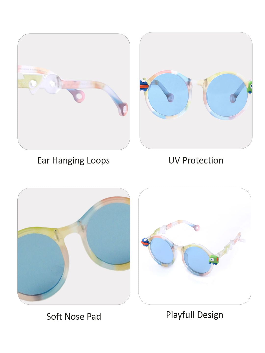 Little Surprise Box , 3Fold Translucent Frame Anti Ultraviolet Unisex Sunglasses with Pouch Hardcase Storage