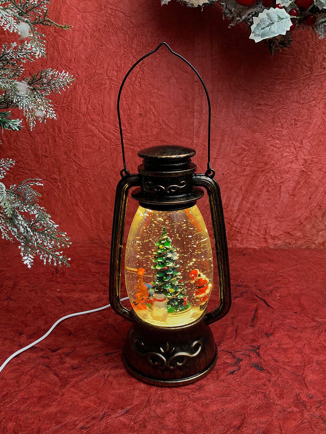 Little Surprise Box Musical Glitter Water Light, Christmas Snow Lantern