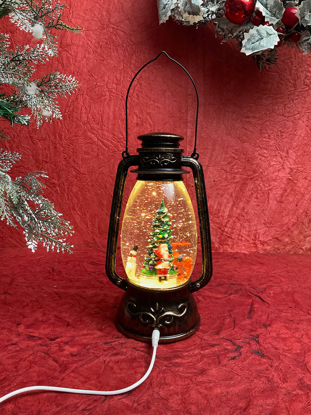 Little Surprise Box Musical Glitter Water Light, Christmas Snow Lantern