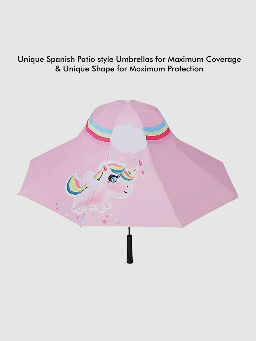 Little Surprise Box Unique Spanish Patio Style Kids Umbrella - LSB-UM-Patio-Rainbowunipink