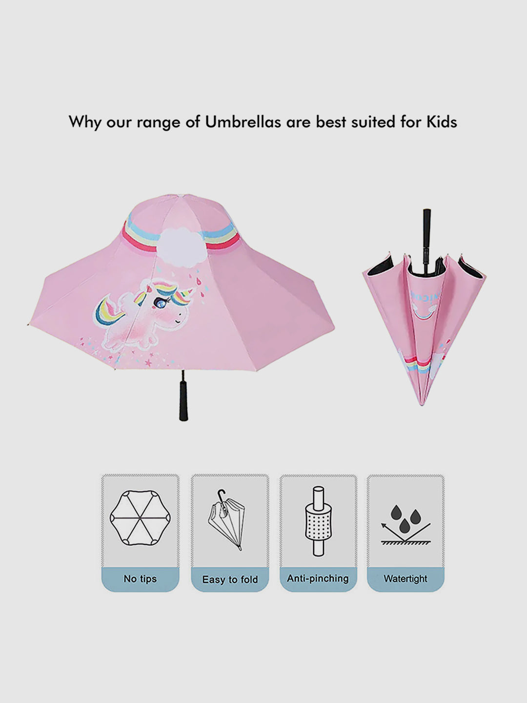 Little Surprise Box Unique Spanish Patio Style Kids Umbrella - LSB-UM-Patio-Rainbowunipink