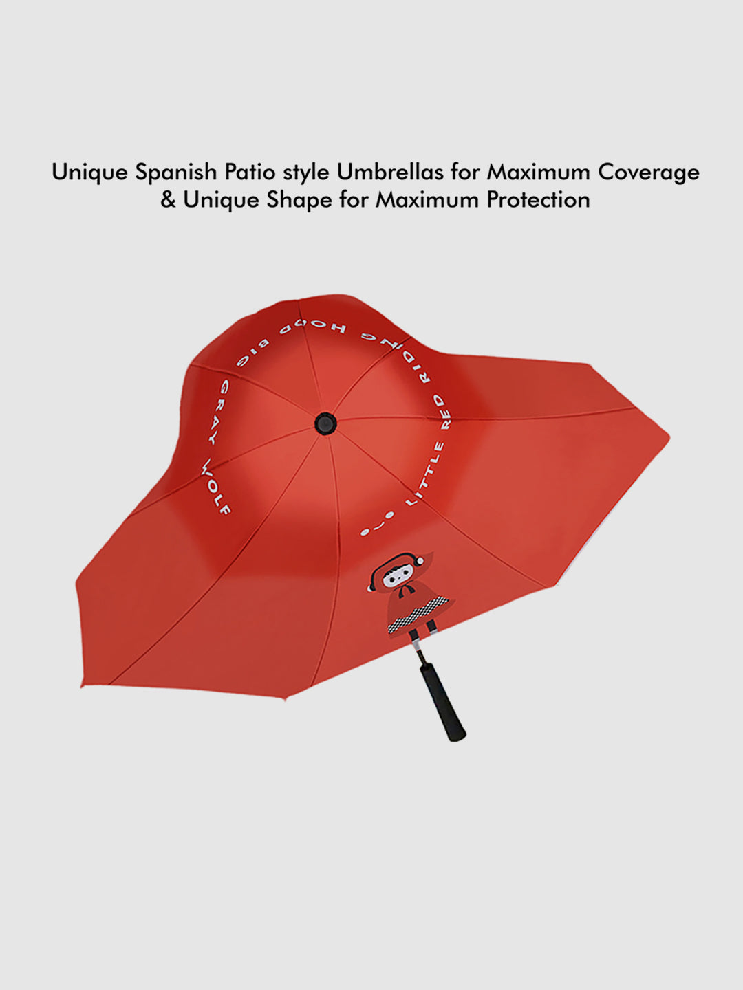 Little Surprise Box Unique Spanish Patio Style Kids Umbrella - LSB-UM-Patio-Ridinghoodred