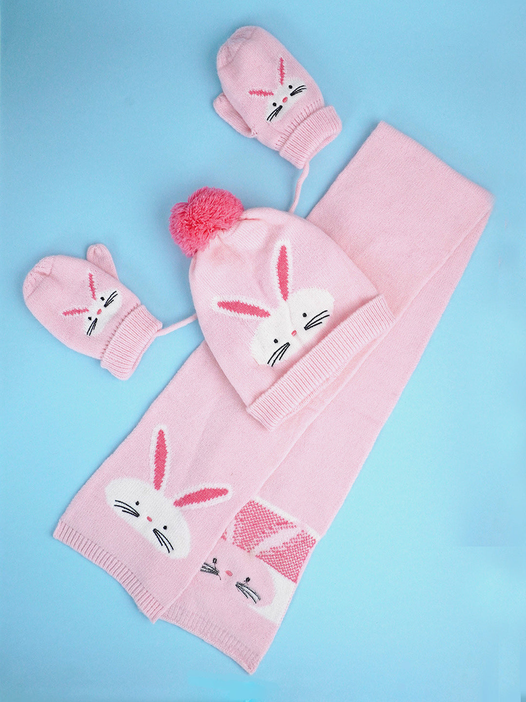 Little Surprise Box 3Pcs Matching Beanie Winter Cap Mufflers And Gloves Set