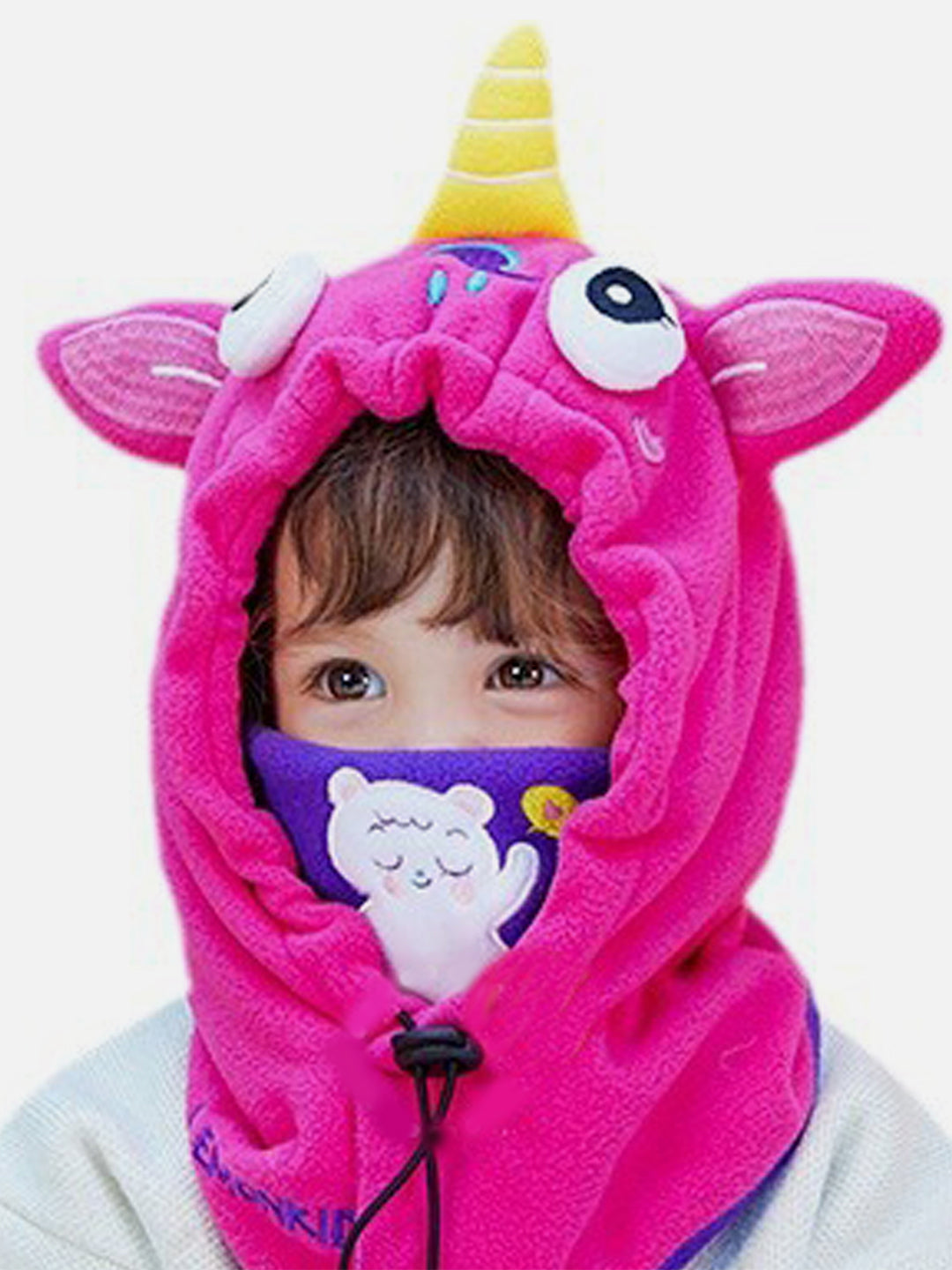 Little Surprise Box Light Pink Uni Fleece Winter Cap covering Mouth, Neck & Head for Minus degree Temperature