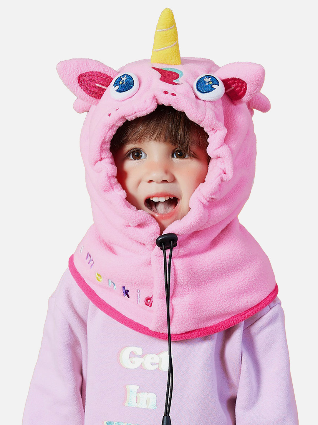 Little Surprise Box Light Pink Uni Fleece Winter Cap covering Mouth, Neck & Head for Minus degree Temperature