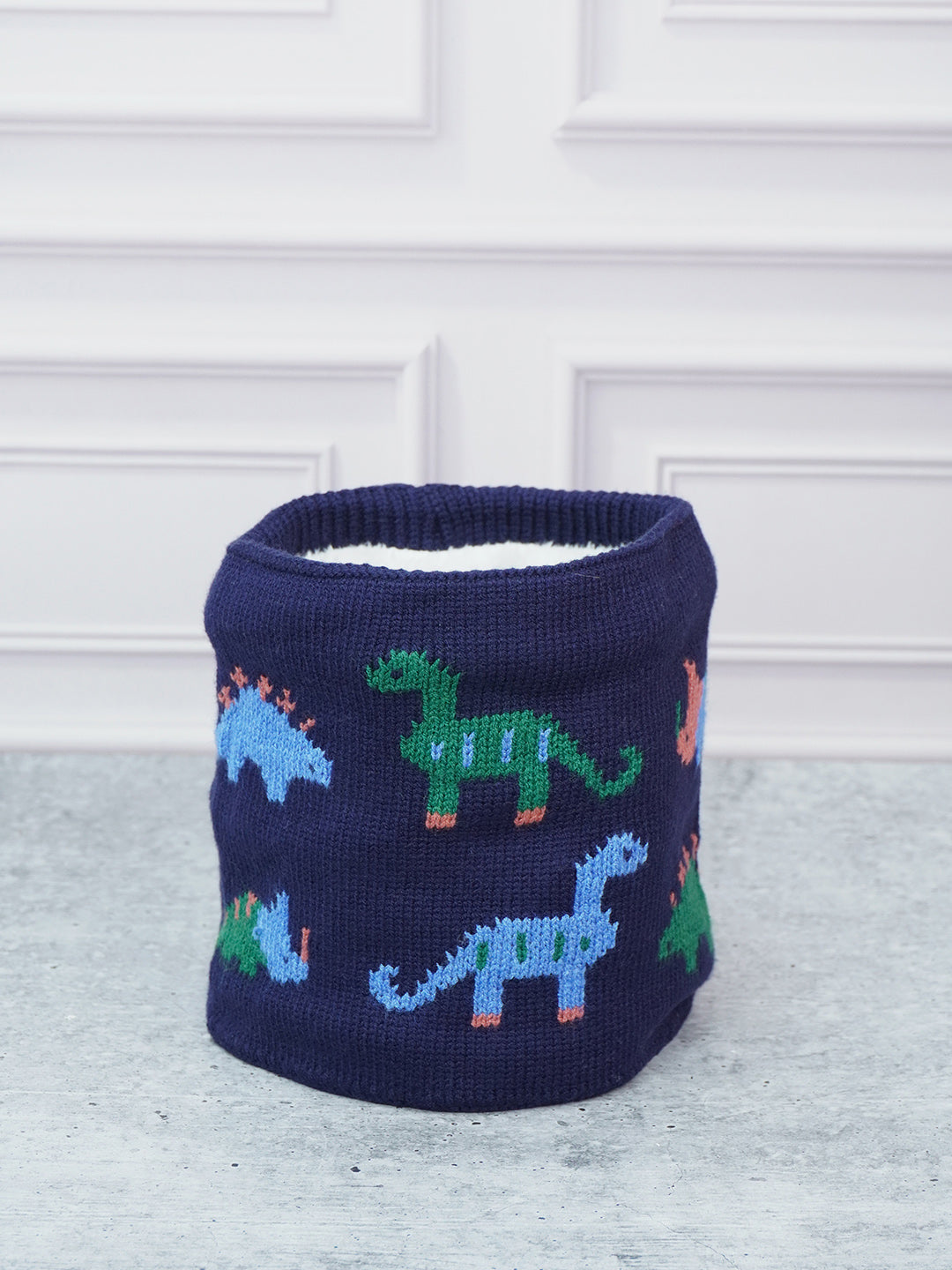 Little Surprise Box 2Pcs Party Dino Themed Beanie Winter Cap Neck Muffler For Kids