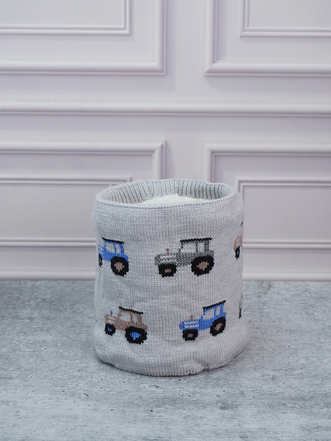 Little Surprise Box 2Pcs Cars Themed Winter Cap With Neck Cuff Style Muffler For Kids