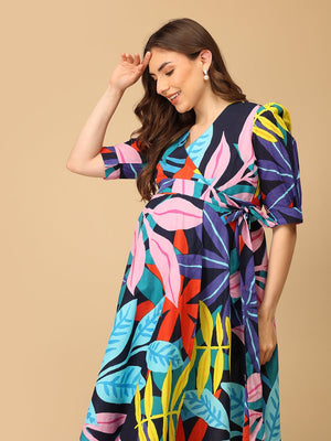 Lumea Maternity and Nursing Wrap Dress - DRS - SK - LUMEA - S