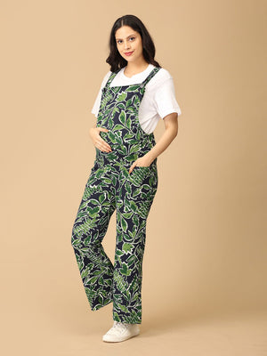 The Mom Store Lush Rush Maternity Dungaree with relaxed side pose.