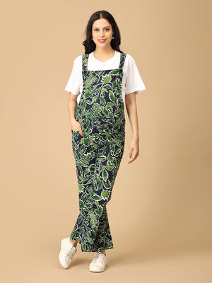 The Mom Store Lush Rush Maternity Dungaree with relaxed front pose.