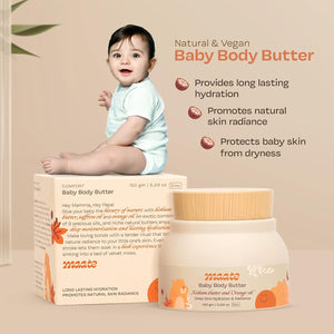 Maate Baby Body Butter (150 gm) | Enriched with Pure Kokum Butter, Shea Butter, Orange & Saffron Oil | Baby Cream For Face, Skin & Body | Baby Body Butter For Kids 0-12 years | Baby Moisturizer Cream - Baby lotion