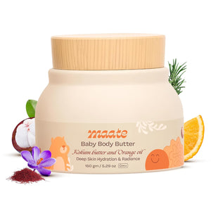 Maate Baby Body Butter (150 gm) | Enriched with Pure Kokum Butter, Shea Butter, Orange & Saffron Oil | Baby Cream For Face, Skin & Body | Baby Body Butter For Kids 0-12 years | Baby Moisturizer Cream - Baby lotion