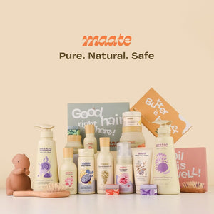 Maate Baby Body Wash | With Ayurvedic Herbs Beetroot, Manjistha & Neem extracts | Body Wash for Dry & Sensitive Skin | Natural & Vegan | Tear-free & pH Balanced | Soap Free (250ml (Pack of 1)) - Baby Body Wash