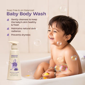 Maate Baby Body Wash | With Ayurvedic Herbs Beetroot, Manjistha & Neem extracts | Body Wash for Dry & Sensitive Skin | Natural & Vegan | Tear-free & pH Balanced | Soap Free (400ml (Pack of 2)) - Baby Body Wash