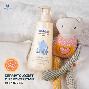Maate Baby Head to Toe Wash 400 ml | Baby Hair & Body Wash for Bath | Aloe Vera, Almond Oil, Rice Milk & Calendula | Gentle, Soap & Tear Free, pH Balanced Cleanser | For Newborns, Infants & Babies 0m+ - Baby Body Wash