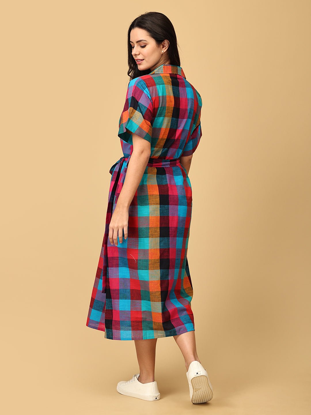 Madras Medley Checkered Women's Dress - WDRS - SK - MDRS - S