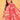 Close-up of Magenta Atelier Maternity and Nursing Kurta Set With Dupatta highlighting V-neckline and ikat print detail.