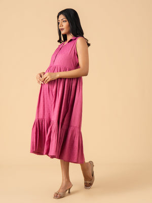 Magenta Eclipse Maternity and Nursing Dress - S Maternity Casual Dress