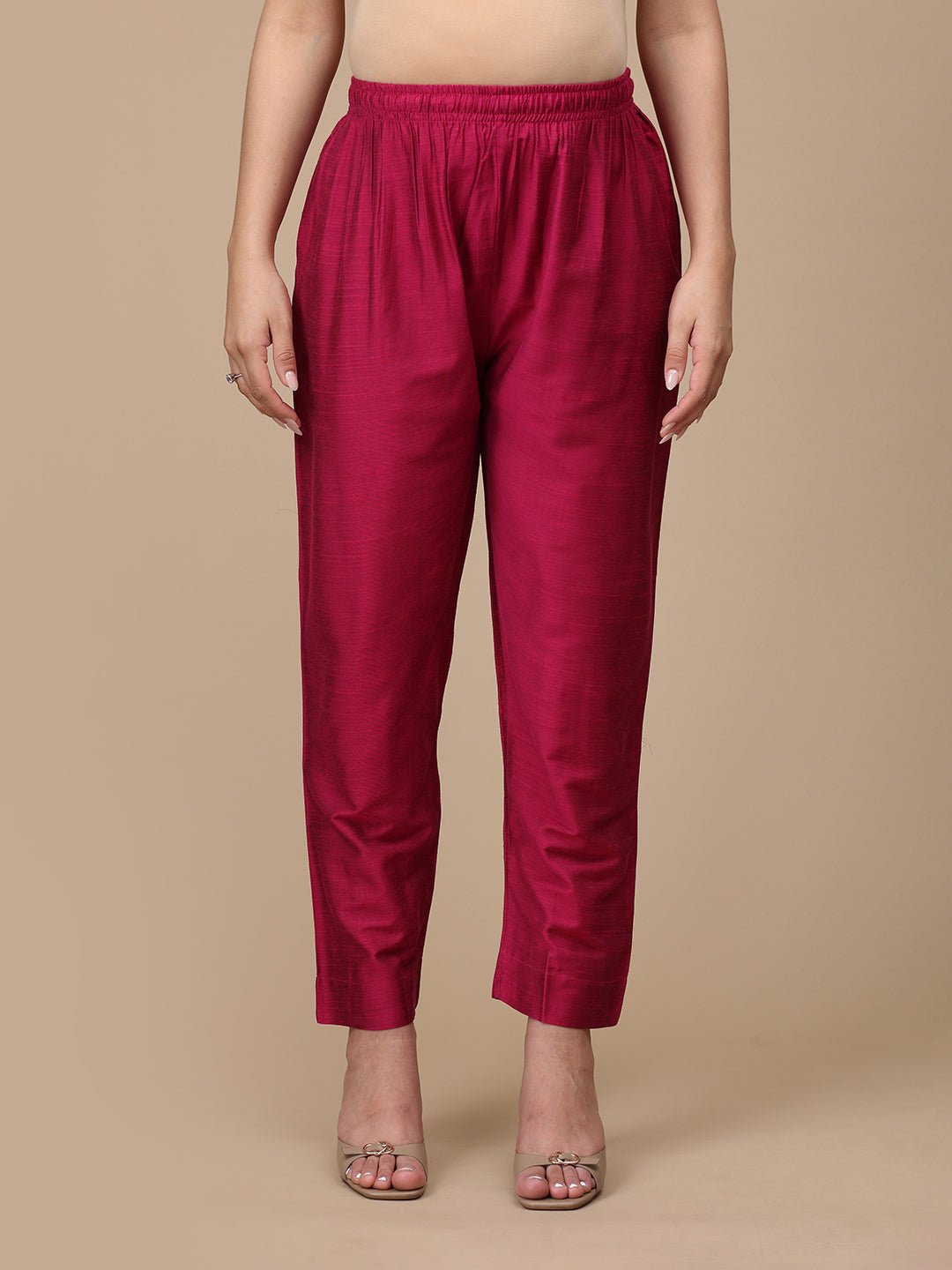 Magenta Haze Embroidered Maternity Silk Kurta Set with Nursing - S Maternity Ethnic Set