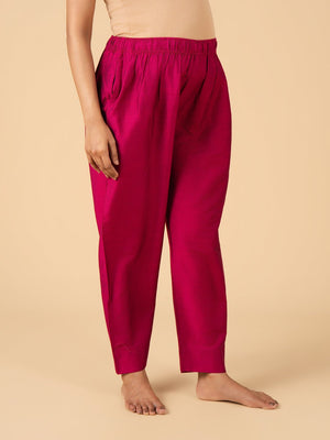 Magenta Silk Maternity Pants - Magenta Maternity Bottoms