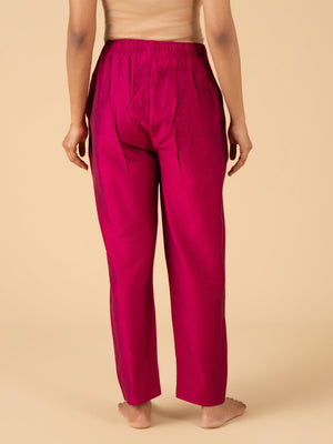 Magenta Silk Maternity Pants - Magenta Maternity Bottoms