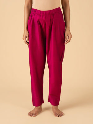 Magenta Silk Maternity Pants - Magenta Maternity Bottoms
