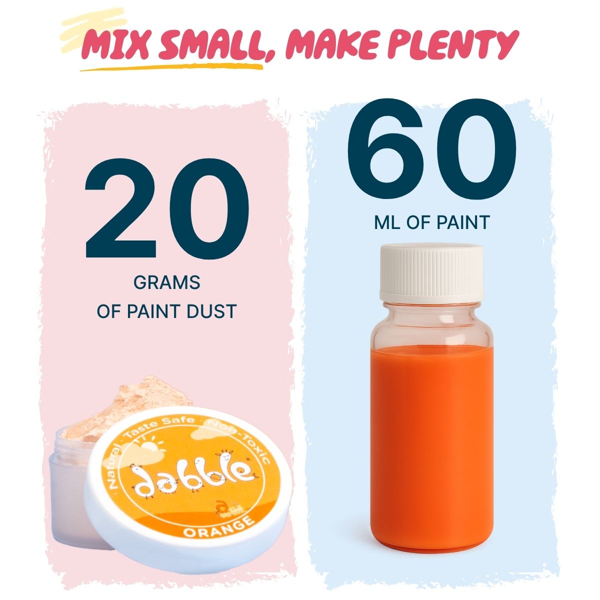 Dabble Playart Magic Paint Dust + Jumbo Brush Combo Kit – Baby’s First Painting Kit