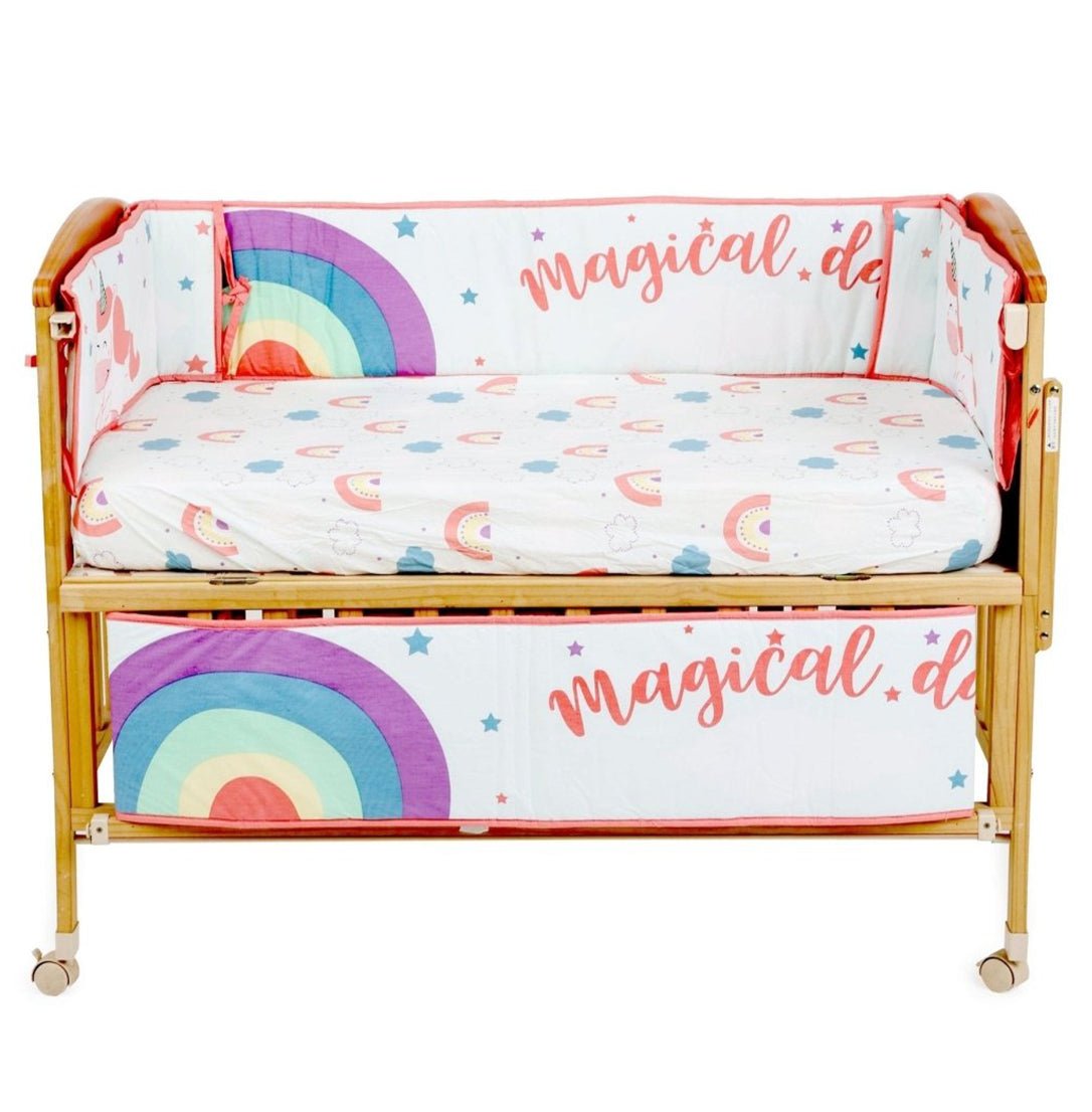 Magical Unicorn - 4 Section Crib Rails Protector Bumper Set - BPR - MGUC