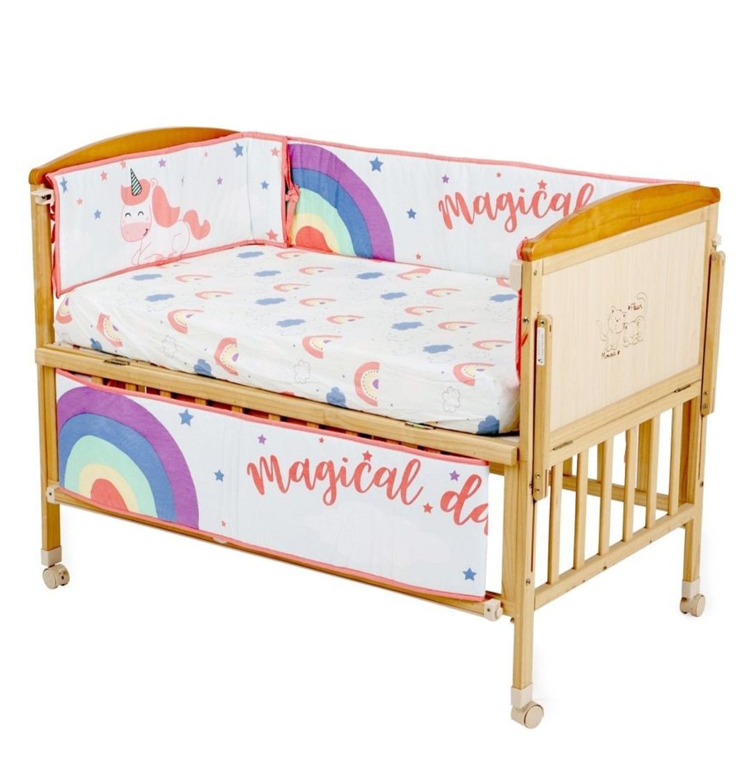 Magical Unicorn - 4 Section Crib Rails Protector Bumper Set - BPR - MGUC