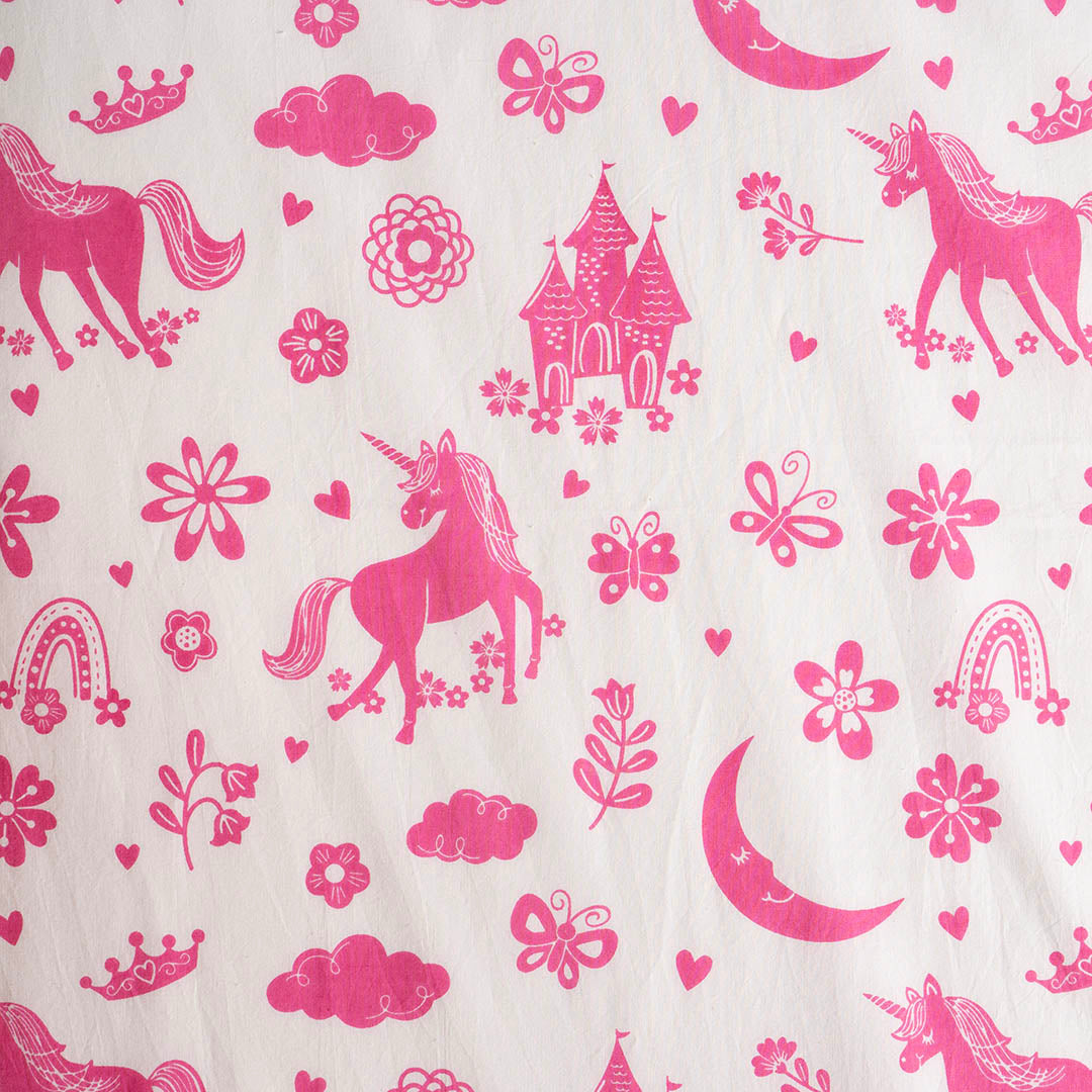 Gudgoodie Flat Crib Bedsheet-100% Cotton Percale- Magical Unicorns