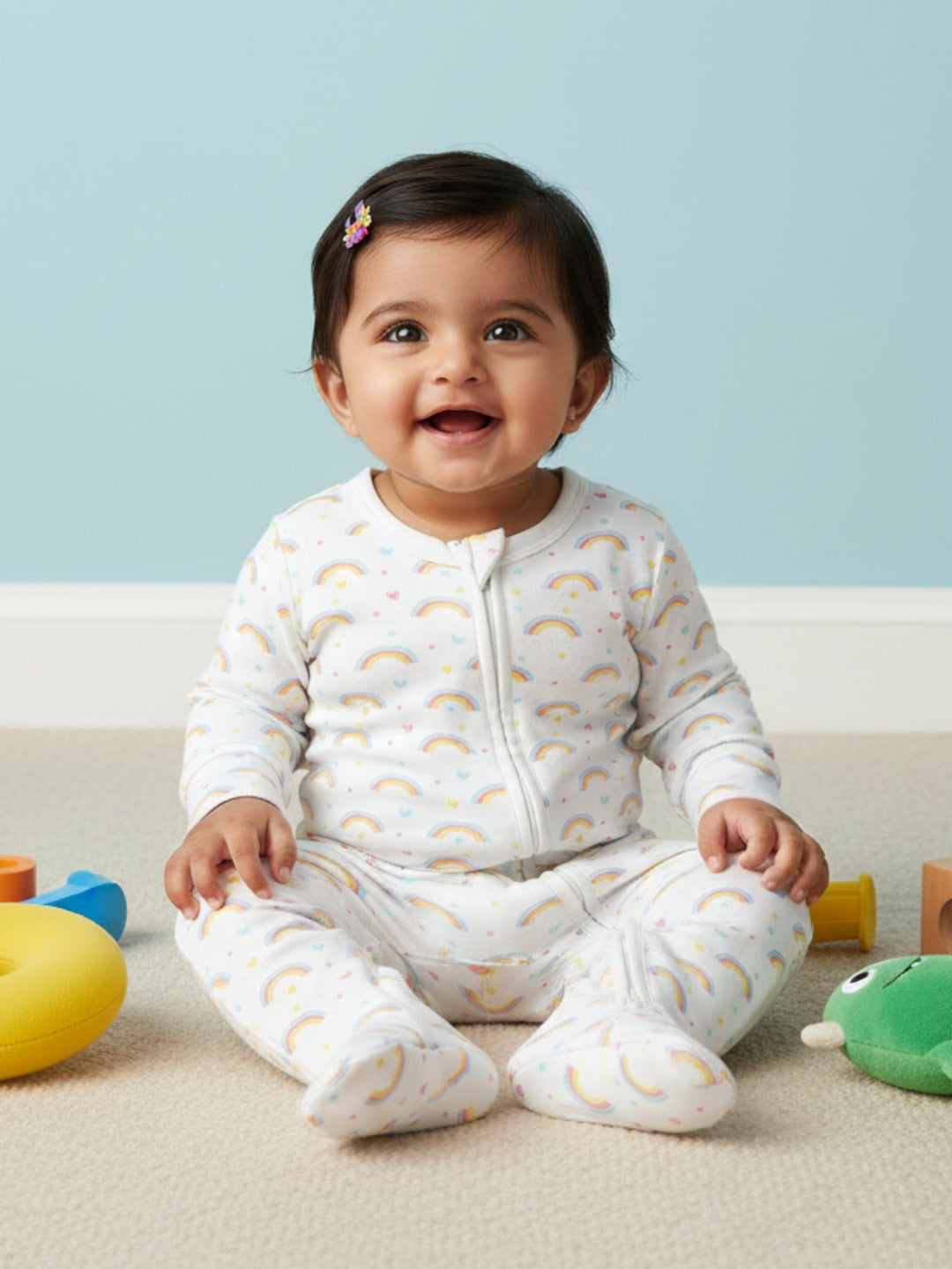 Magic Bow Infant Zipper Romper