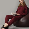 Majesty’s Red Quilted Maternity And Nursing Hoodie Pajama Loungewear Set - MWW-SD-MQHP-S