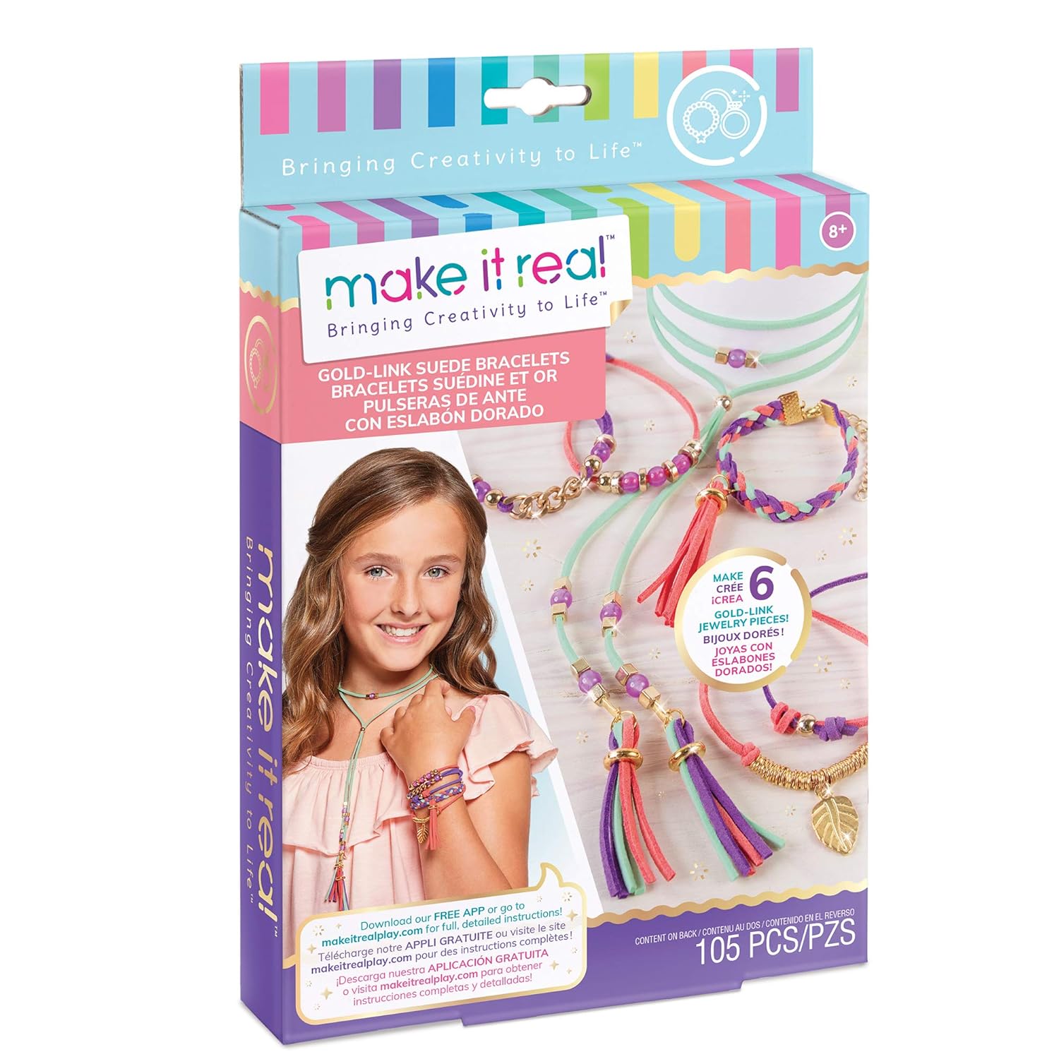 Make It Real Gold - Link Suede Bracelets Kit - 1207
