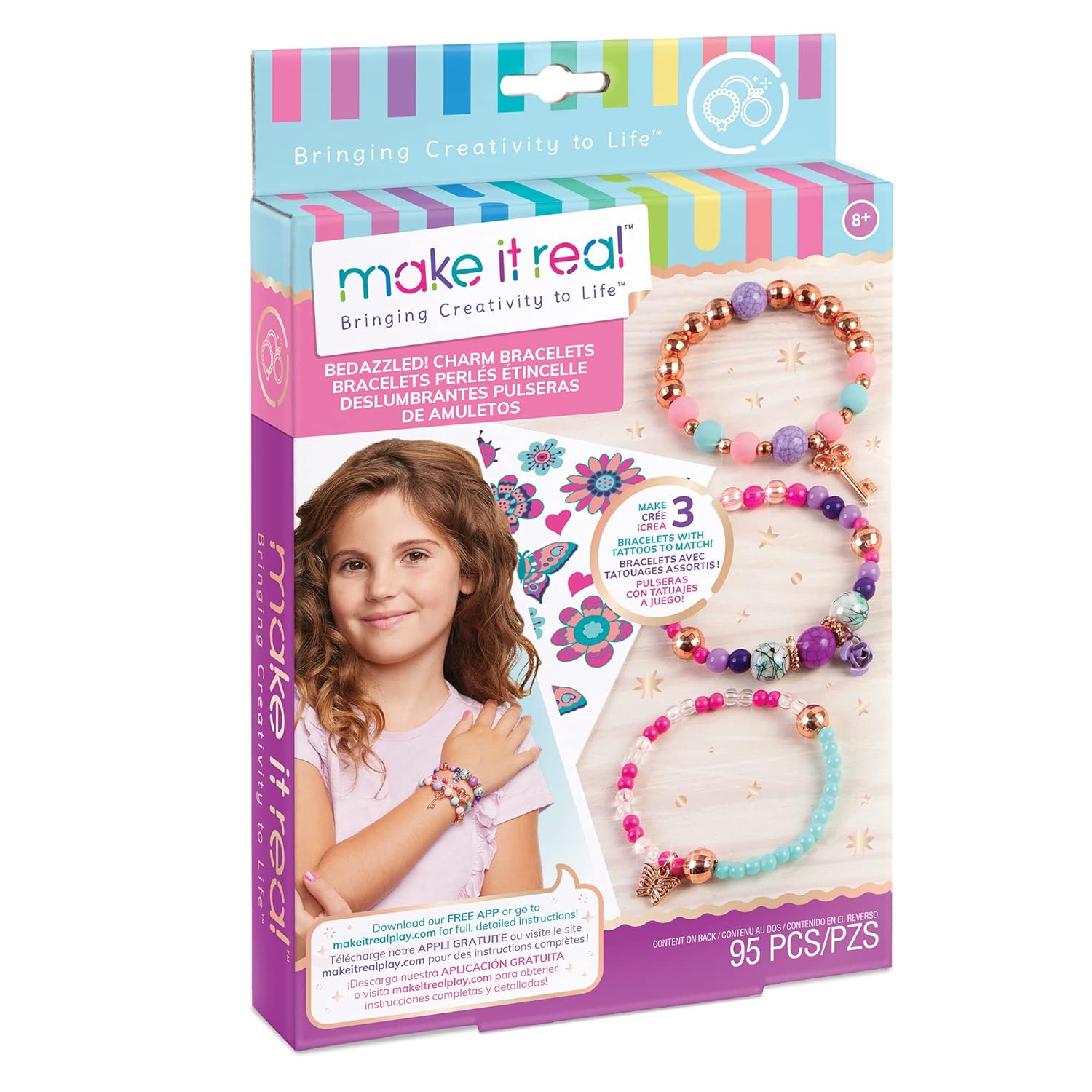 Make It Real Metal Bedazzled! Create 3 Unique Charm Bracelets Kit - 1202