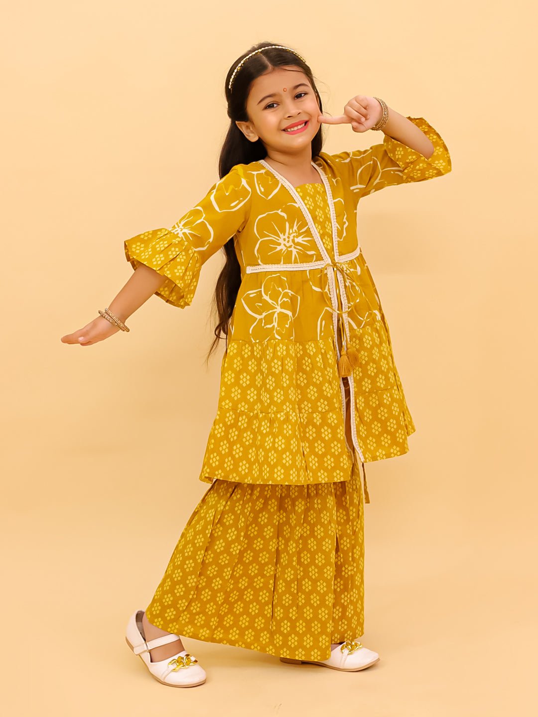 Mango Sorbet Girls Anarkali Sharara Set - KES - RA - LIMFR - 0 - 6