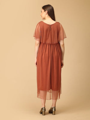 Maple Mist Maternity and Nursing Dress with Cape - S Maternity Gown