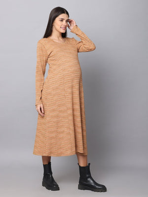 Marmalade Ribbed Maternity Dress with Nursing - DRS-MLRBD-S