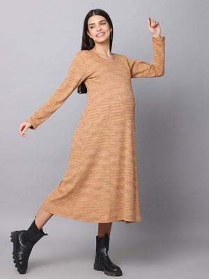 Marmalade Ribbed Maternity Dress with Nursing - DRS-MLRBD-S