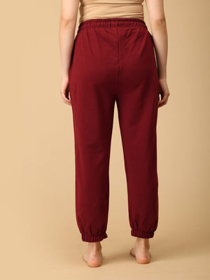 Maroon Maternity Joggers - DEN - AN - MRNJG - S