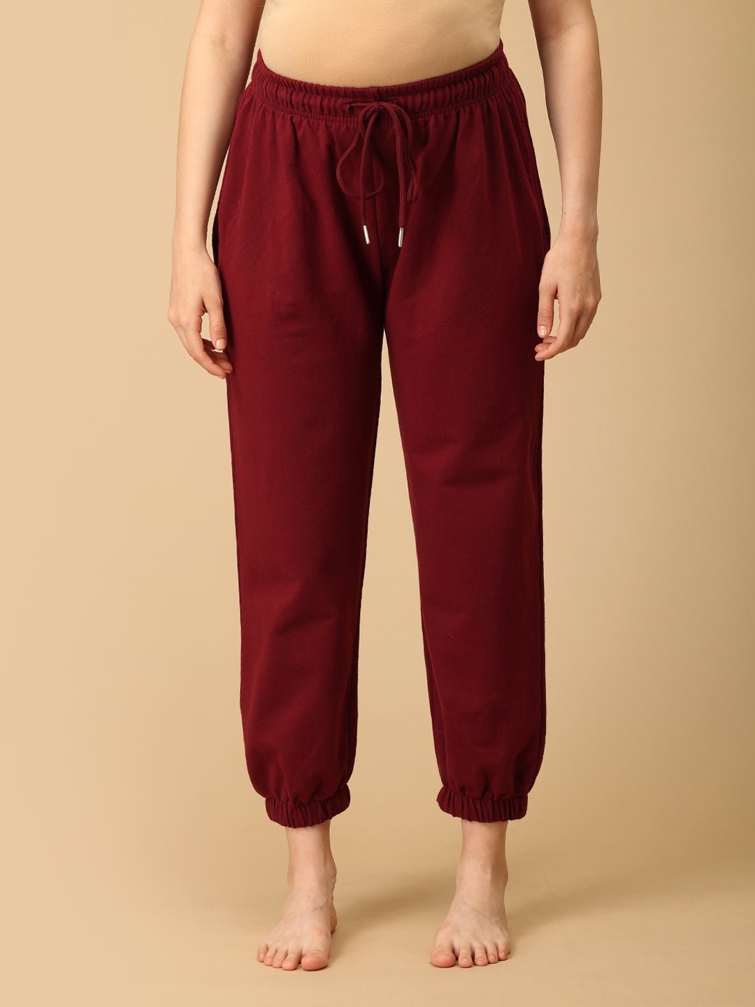 Maroon Maternity Joggers - DEN - AN - MRNJG - S