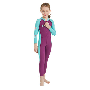 Maroon Mint Quote Sleeves Full Lenth Kids Swimwear With Upf 50+ Feature with Free Washbag - 3 - 4 Years Swim