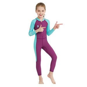 Maroon Mint Quote Sleeves Full Lenth Kids Swimwear With Upf 50+ Feature with Free Washbag - 3 - 4 Years Swim