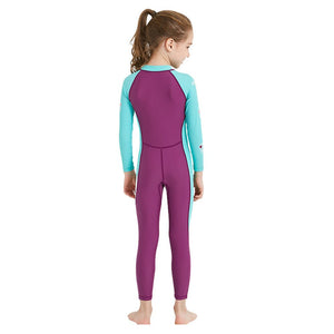 Maroon Mint Quote Sleeves Full Lenth Kids Swimwear With Upf 50+ Feature with Free Washbag - 3 - 4 Years Swim