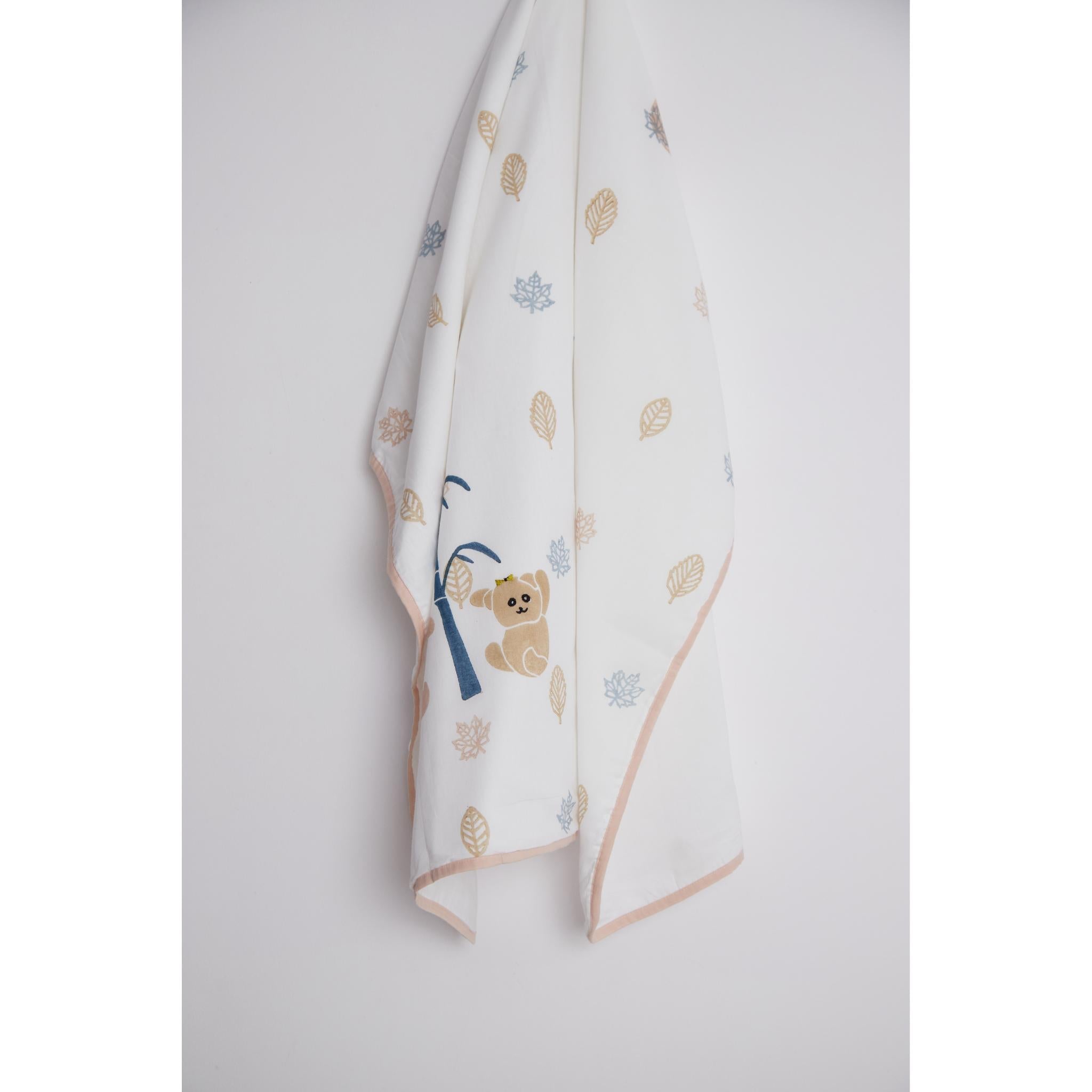 Masaya Pure Cotton Cot Bedding Set with Dohar - Koala Beige - MSY - CSBD - 002F - Beige