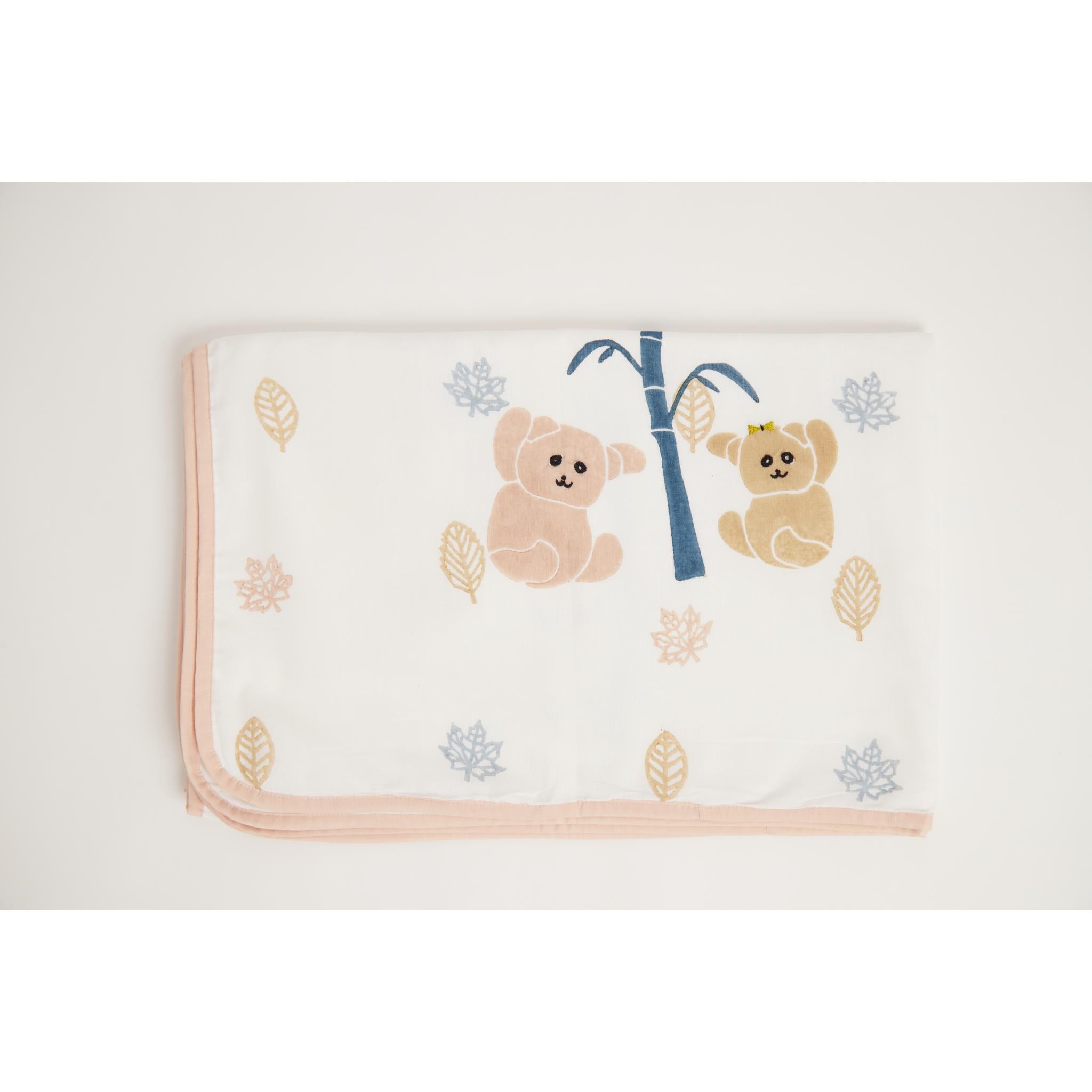 Masaya Pure Cotton Cot Bedding Set with Dohar - Koala Beige - MSY - CSBD - 002F - Beige
